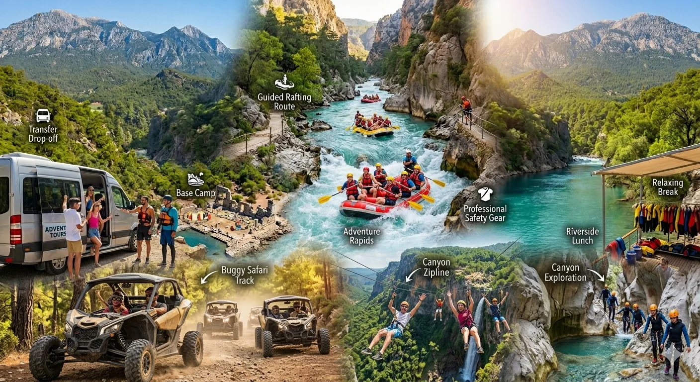 Rafting + Buggy Safari + Zipline + Canyon Turu