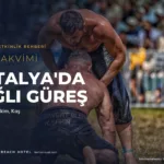 Yağlı güreş müsabakasında kispetli iki pehlivan çimen er meydanında